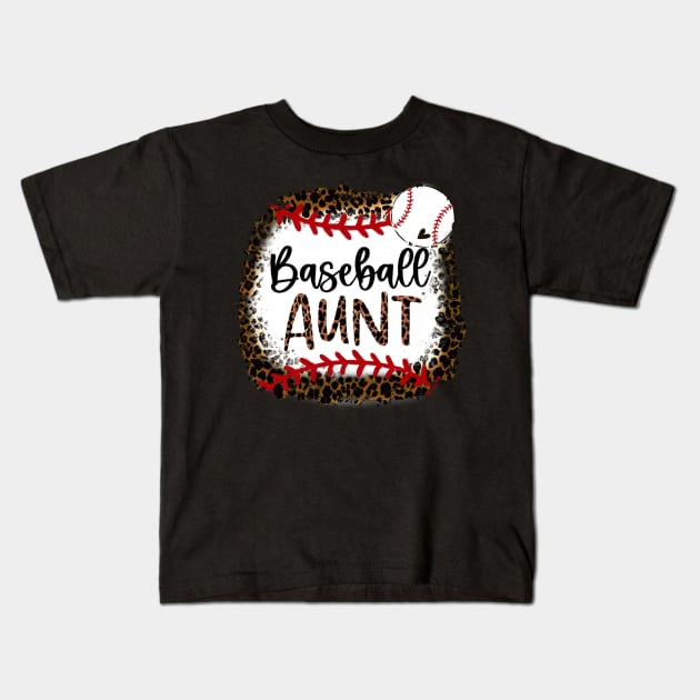 Baseball Aunt Leopard   Baseball Aunt Kids T-Shirt by Wonder man 